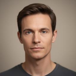Portrait von Lodoe Grießig mit neutralem Hintergrund und konzentriertem Blick