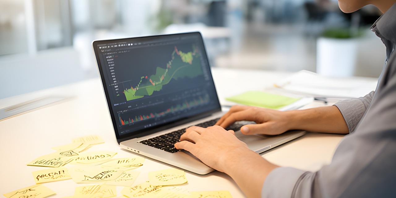 Lernende analysieren Handelscharts an einem hellen Arbeitsplatz mit Notizen und Laptop